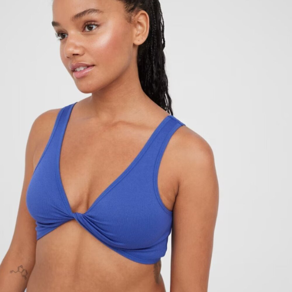 NWT AERIE | OFFLINE Recharge Seamless Twist Reversible Ribbed Sports Bra | Sz. M